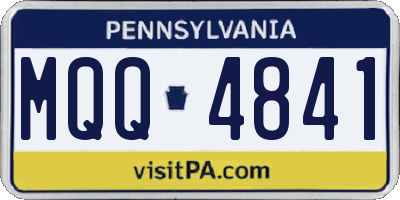 PA license plate MQQ4841