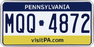 PA license plate MQQ4872