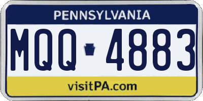 PA license plate MQQ4883