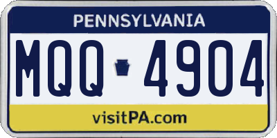 PA license plate MQQ4904