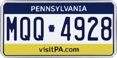 PA license plate MQQ4928