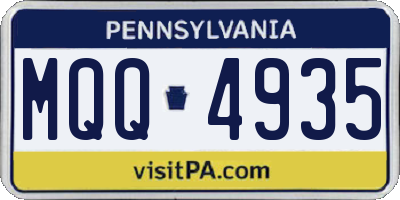 PA license plate MQQ4935