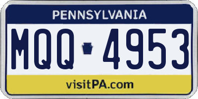 PA license plate MQQ4953