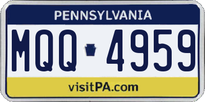 PA license plate MQQ4959