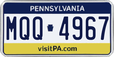PA license plate MQQ4967