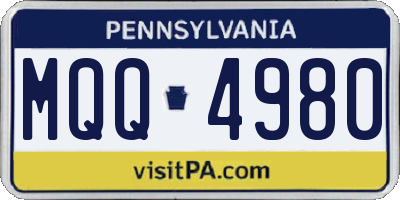 PA license plate MQQ4980