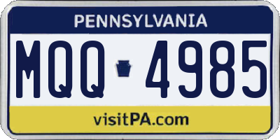PA license plate MQQ4985