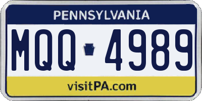 PA license plate MQQ4989