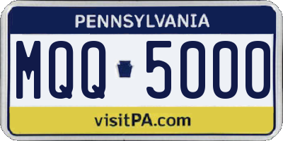 PA license plate MQQ5000
