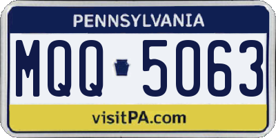 PA license plate MQQ5063
