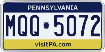 PA license plate MQQ5072