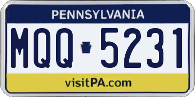 PA license plate MQQ5231
