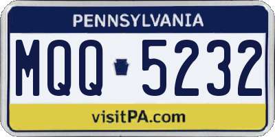 PA license plate MQQ5232
