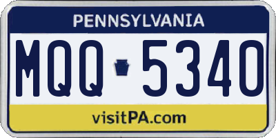PA license plate MQQ5340