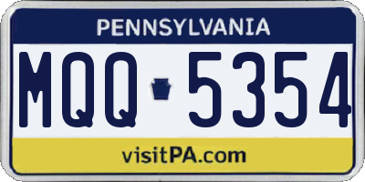 PA license plate MQQ5354