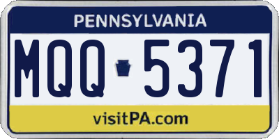 PA license plate MQQ5371