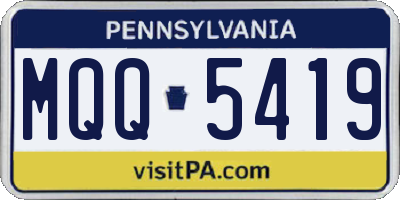 PA license plate MQQ5419