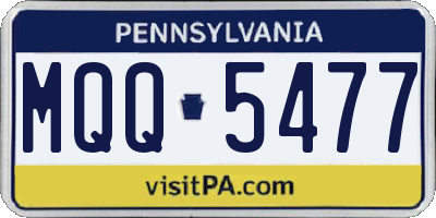 PA license plate MQQ5477