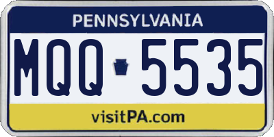 PA license plate MQQ5535