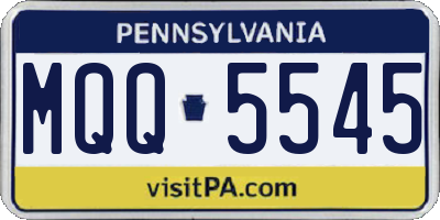 PA license plate MQQ5545