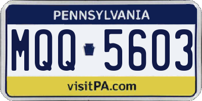 PA license plate MQQ5603