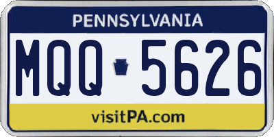 PA license plate MQQ5626