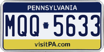 PA license plate MQQ5633