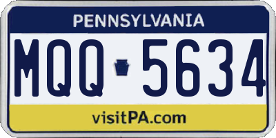 PA license plate MQQ5634