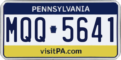 PA license plate MQQ5641