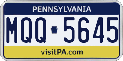 PA license plate MQQ5645
