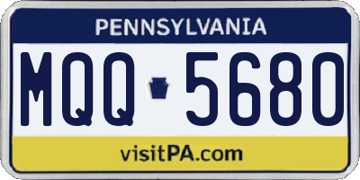 PA license plate MQQ5680
