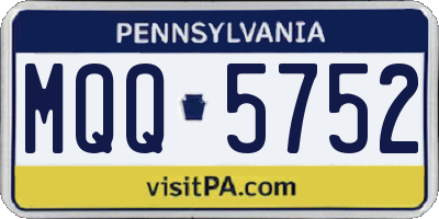 PA license plate MQQ5752