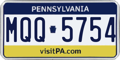 PA license plate MQQ5754