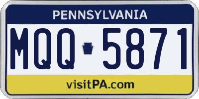 PA license plate MQQ5871
