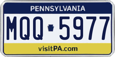 PA license plate MQQ5977