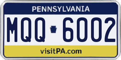 PA license plate MQQ6002