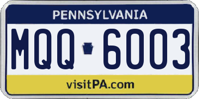 PA license plate MQQ6003