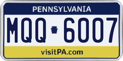 PA license plate MQQ6007