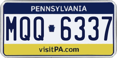 PA license plate MQQ6337