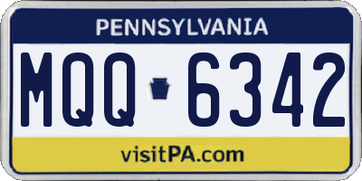 PA license plate MQQ6342