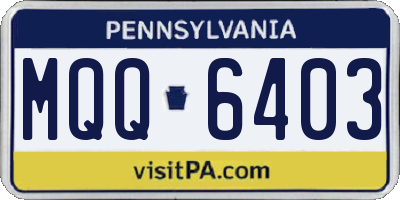 PA license plate MQQ6403