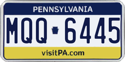 PA license plate MQQ6445
