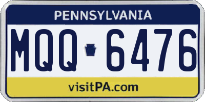 PA license plate MQQ6476