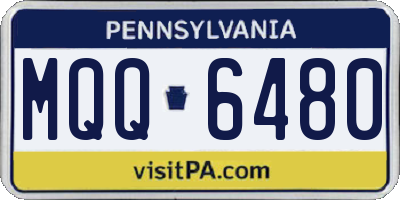 PA license plate MQQ6480