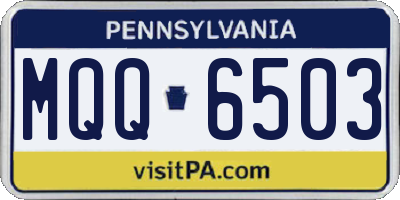 PA license plate MQQ6503