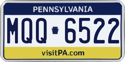 PA license plate MQQ6522