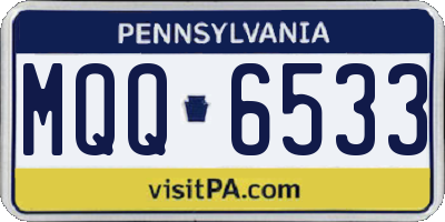 PA license plate MQQ6533