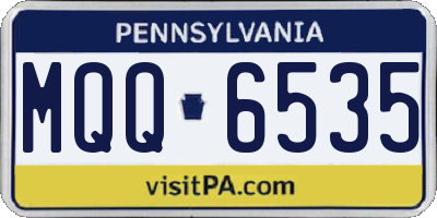 PA license plate MQQ6535