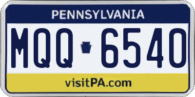 PA license plate MQQ6540