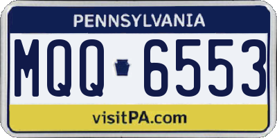 PA license plate MQQ6553